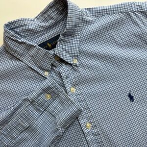 Polo Ralph Lauren Men’s Blue Gingham Check Button-Down Shirt